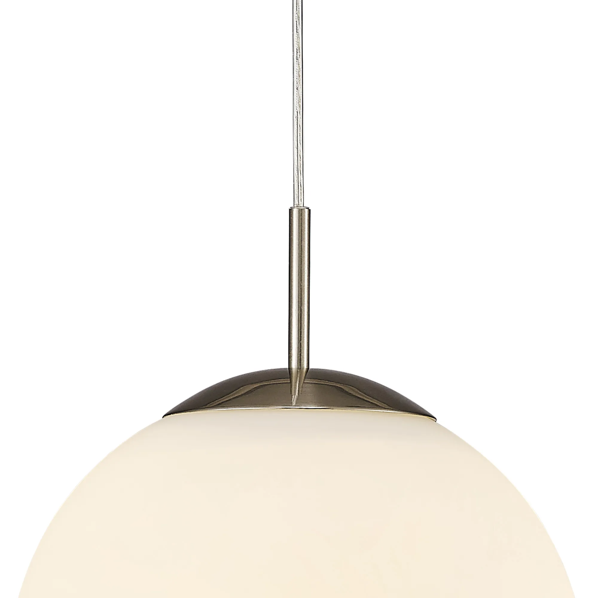 Miranda 25cm Glass Pendant 1 Light Satin Nickel D0122  Deco Miranda